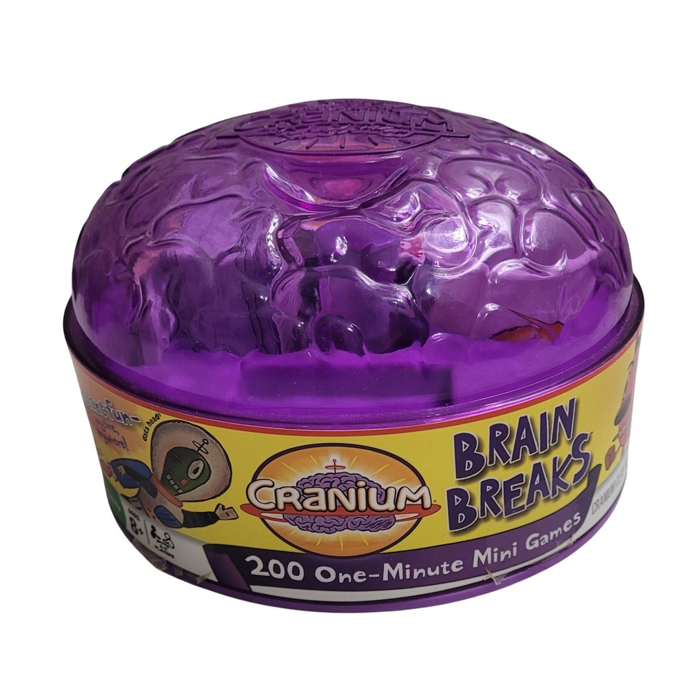 Cranium Brain Breaks Game Hasbro 200 Mini Games Purple Brain Case Good Condition